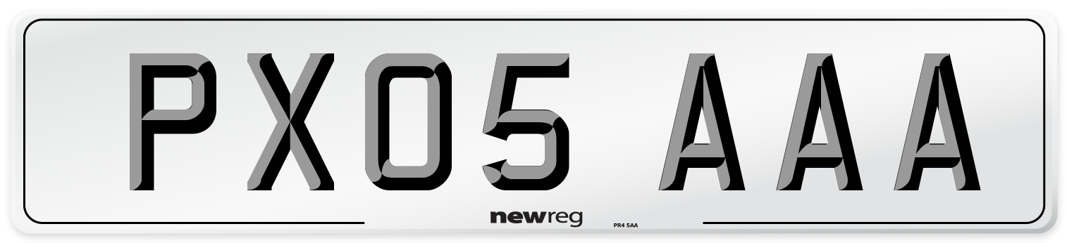 PX05 AAA Number Plate from New Reg